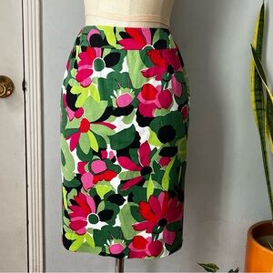 Talbots• Tropical Print Silk Blend Pencil Skirt• Sz 6